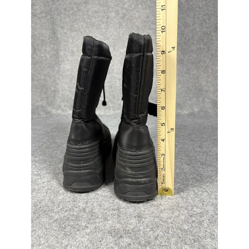 Unbranded #1317 Winter Snow Boots Big Kid 6 Black Insulated Drawstring Duck Boot
